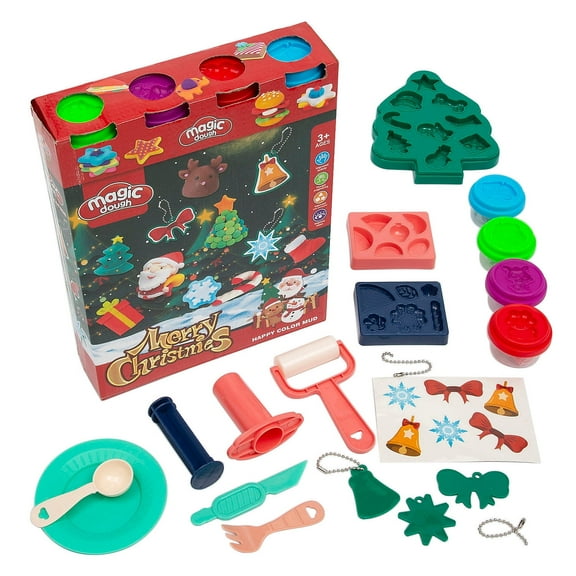 Fun Express 8 1/4" x 10 1/2" DIY Christmas Clay Dough Ornaments Kit - 23 Pieces