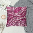 thumbnail image 2 of COMIO  Throw Pillow Cover, Fuchsia Pink Throw Pillow Cover, Rhinestones Crystal Waves Bling Pillow Cover, Cushion Cover, Square Pillow Cover, 2 of 5