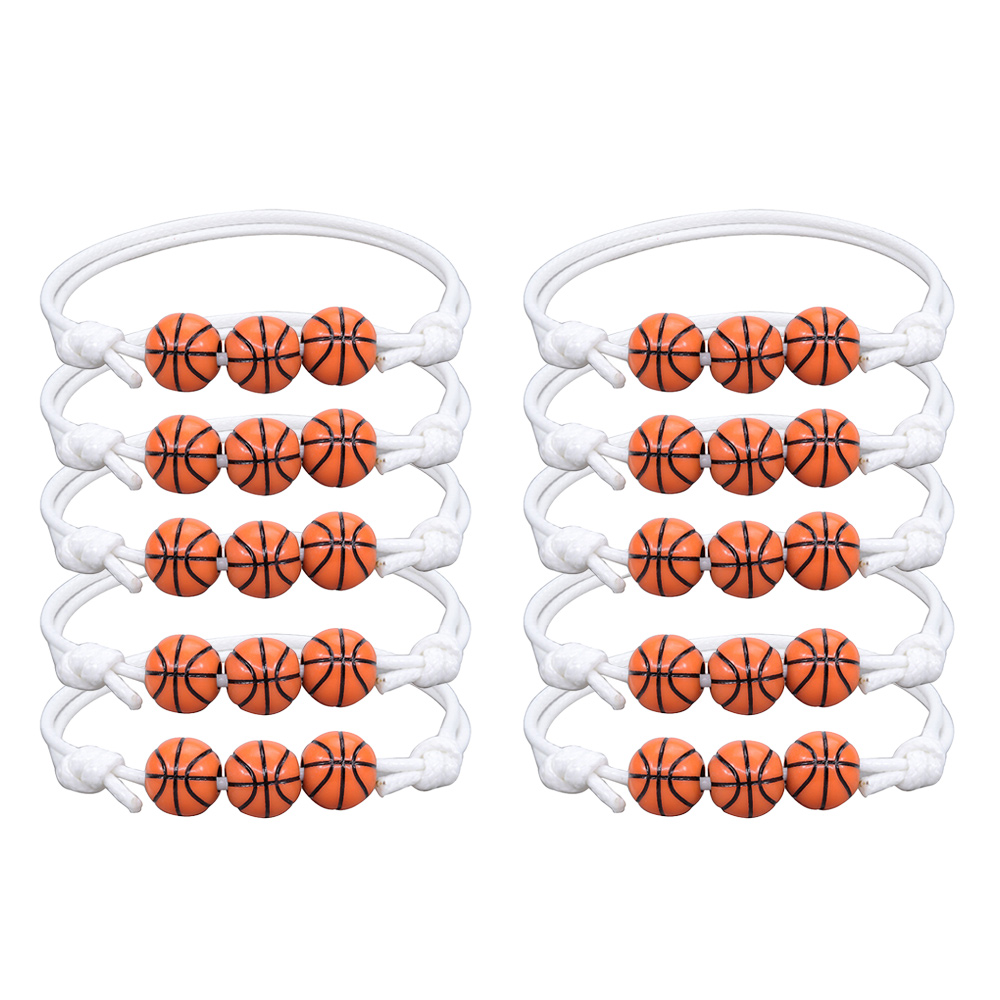 10 pieces baseball basketball tennis bracelets Boys baseball party gift adjustable sports bracelet