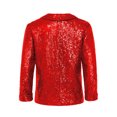 thumbnail image 2 of TSSOE Boys Girls Christmas Shiny Sequins Long Sleeve Lapel Jacket Coat Jazz Latin Disco Street Dance Clothes Red 16, 2 of 3
