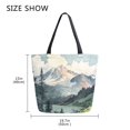 thumbnail image 5 of FORMRS Womens Canvas Tote Bag with Zipper Inner Pocket Shoulder Handbag, Watercolor Mountatin, 5 of 7