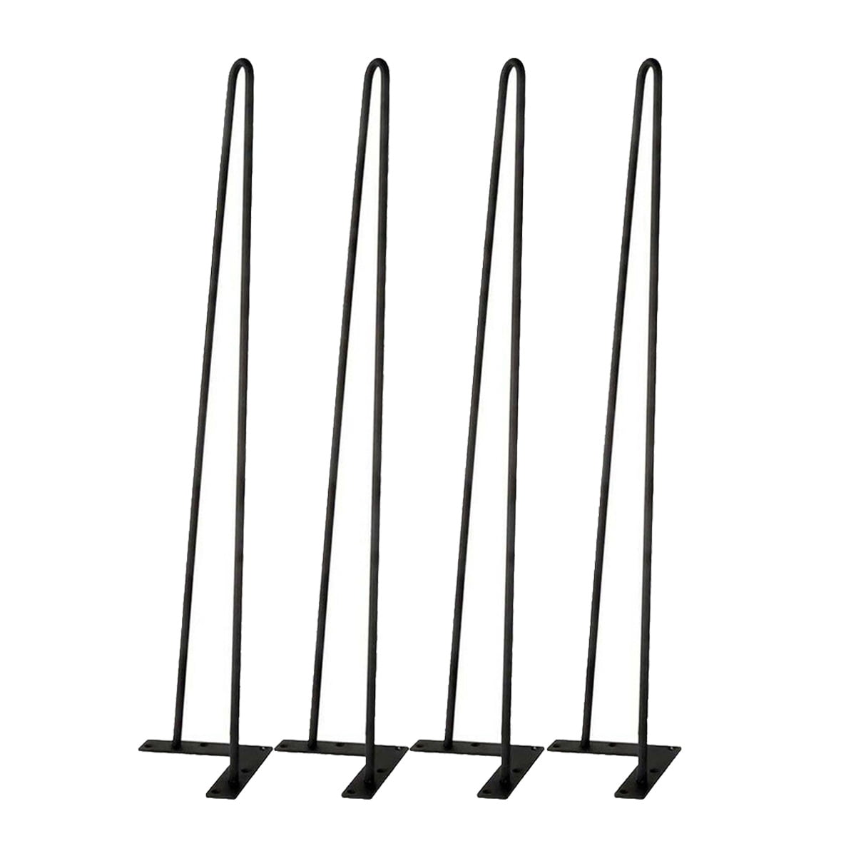 30" Solid Iron Bar Black W/ Screws Set of 4 Coffee Table Metal Hairpin Legs 8" 