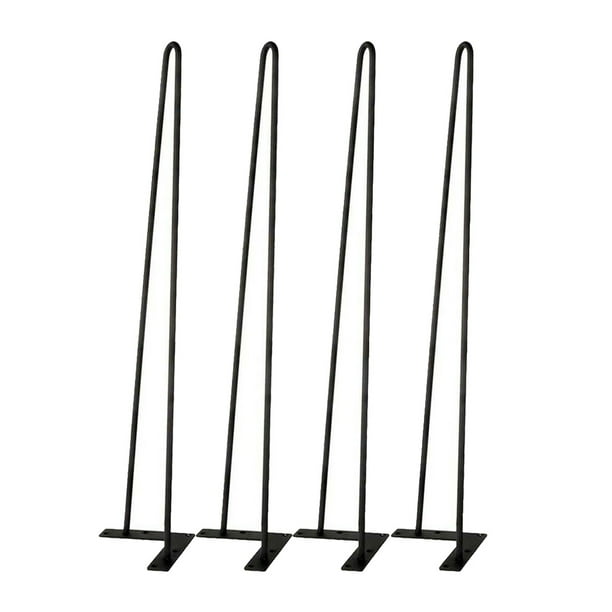 Tc Home 30 Hairpin Table Legs 2 Rod Heavy Duty Set Of 4 Solid Iron Legs For Furniture Dining Coffee Table Laptop Desk Bench With Screws F 3 8 Black Walmart Com Walmart Com