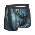 thumbnail image 3 of Daiia Mystical Forest Elk Men's Underwear Boxer Briefs, Cotton Stretch Moisture-Wicking Underwear-Small, 3 of 9