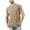 Khaki, variant on Dellytop Men Short Sleeve Solid Color Button-Up Henley V Neck T-Shirt