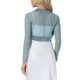 thumbnail image 3 of Inspire Chic Chaquetas de Satén para Mujeres para Vestido de Noche Cárdigan de Malla Abierto Elegante Bolero de Boda XL Azul Lago, 3 of 6