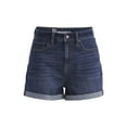 thumbnail image 5 of No Boundaries High Rise Denim Rolled Cuff Shorts, 3'' Inseam, Women's, 5 of 5