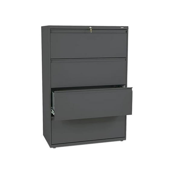HON 4 Drawers Lateral Lockable Filing Cabinet, Charcoal