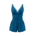 thumbnail image 6 of MuXiKeJi Clothes Womens Swim Rompers with Built in Bra 1 Piece V Neck Tummy Control Bathing Suit Modest Full Coverage Swimsuits, 6 of 9