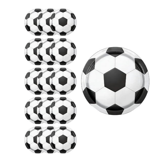 A Green Stadium Football Theme Party Tableware Set Disposable 7 Inch Paper Plates 16 Pieces Paper 7X7X0.1 Inches A