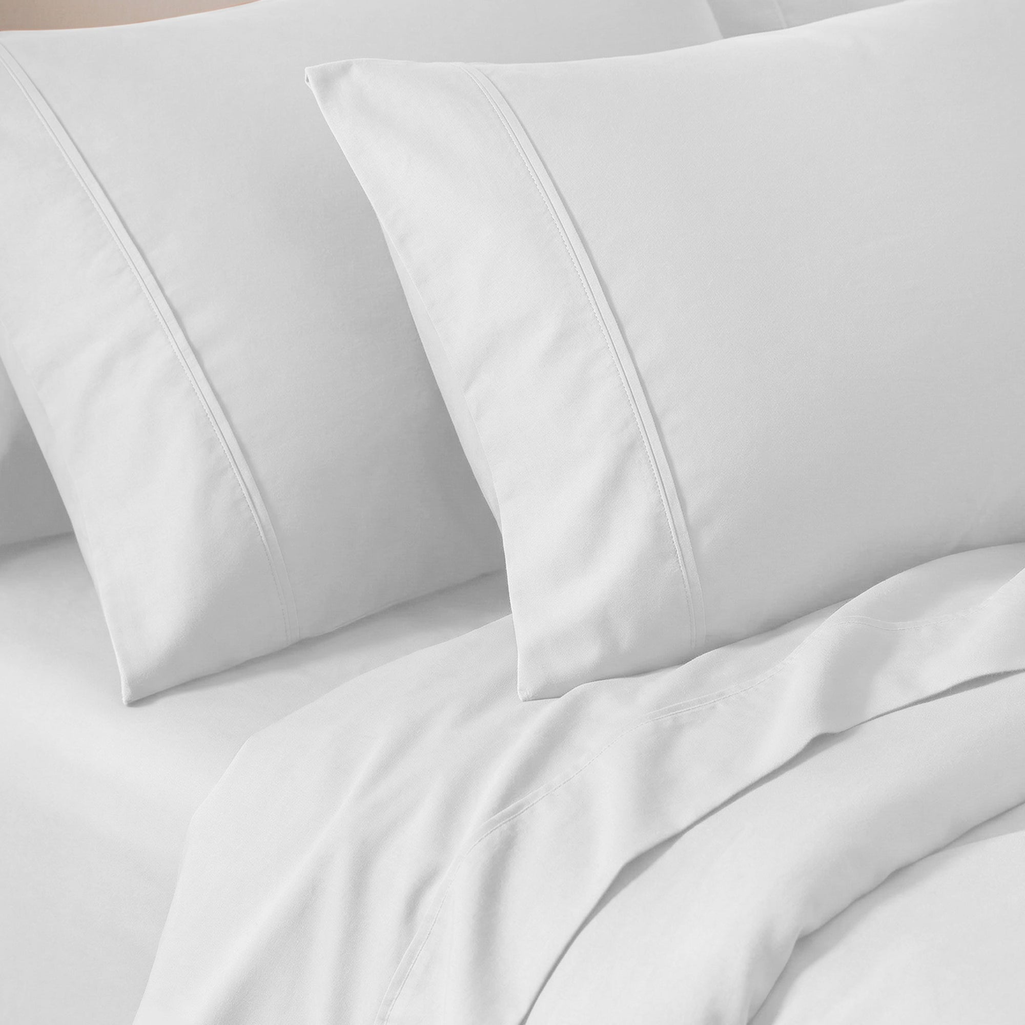 Superior Cotton Blend 800 Thread Count Pillowcase Set of 2, King Size, White