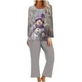 thumbnail image 2 of Tnhcen Festive Women's 2-Piece Pajamas Set Long Sleeve Crew Neck Top Pants Christmas Print Nightwear Lounge Home Clothes S-2XL, 2 of 4