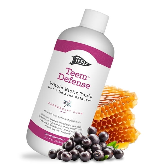 Teem Defense Probiotic with Elderberry and Postbiotics, 30-Day Supply, 16 fl. Oz
