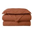 thumbnail image 5 of Swift Home Diamond Textured Soft Touch Duvet Cover Set, All Season Bedding with Zipper Closure, Includes Pillow Shams, Twin, Brick, 5 of 5