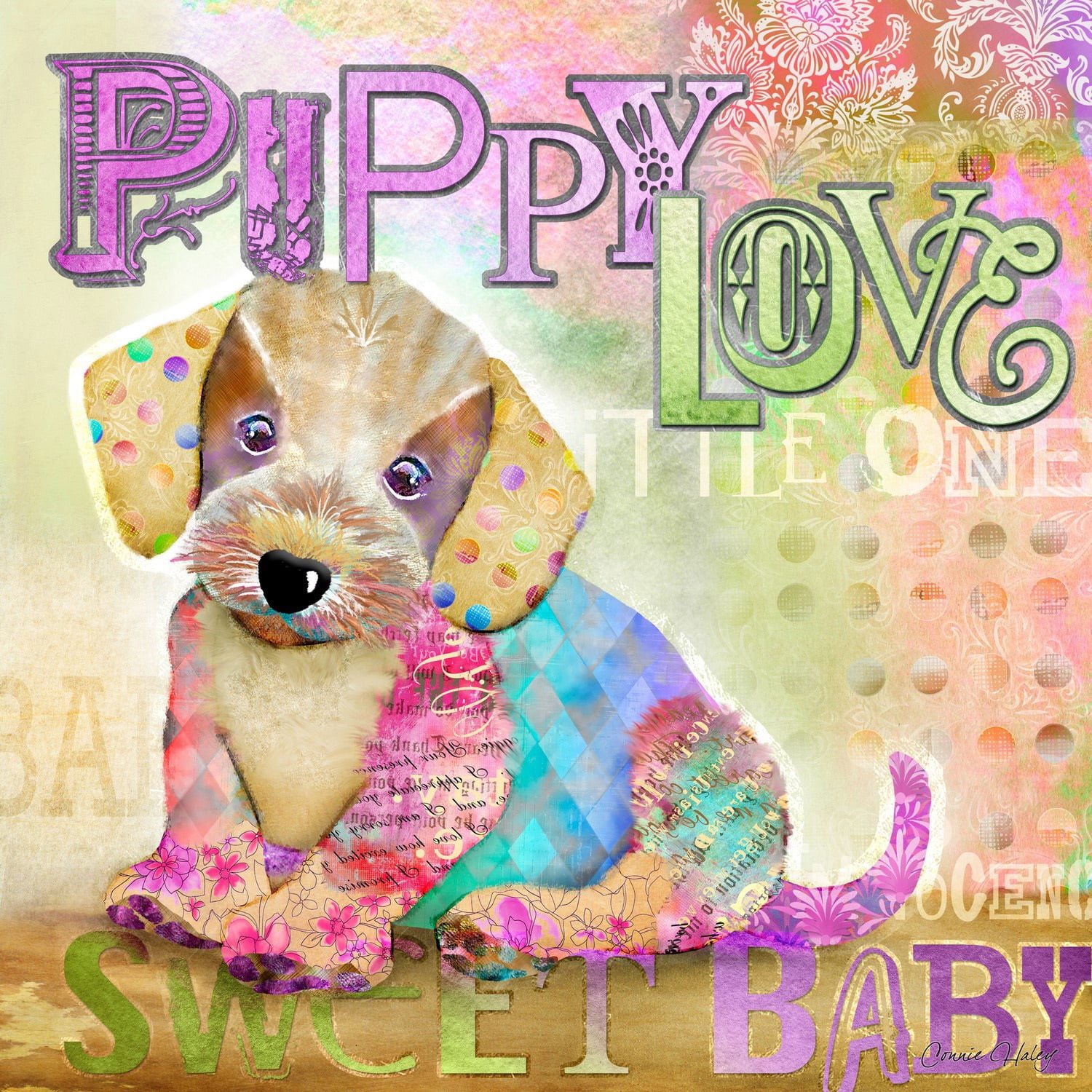 "Puppy Love" Painting Print on Wrapped Canvas