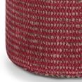 thumbnail image 3 of Simpli Home Larissa Boho Round Braided Pouf in Natural and Maroon Jute, 3 of 5