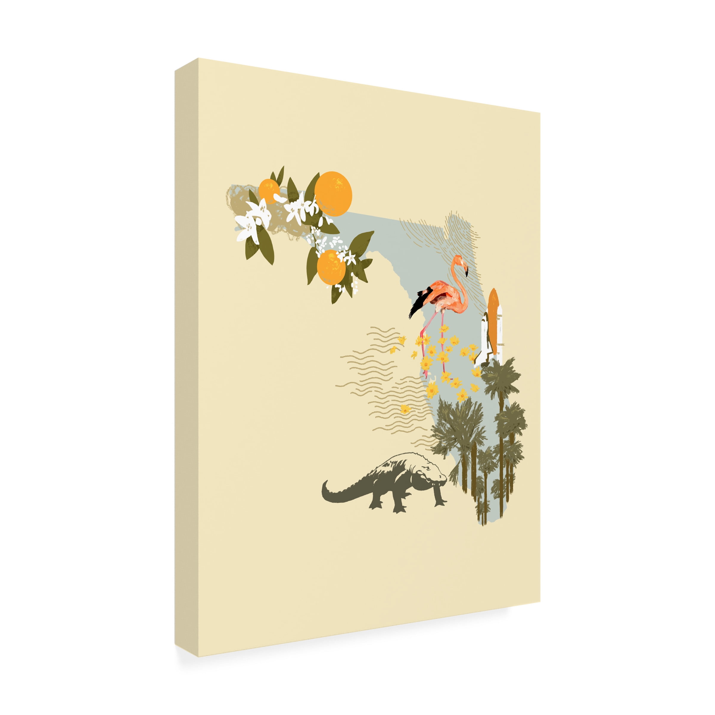 Jacob Green 'Illustrated State Florida' Canvas Art