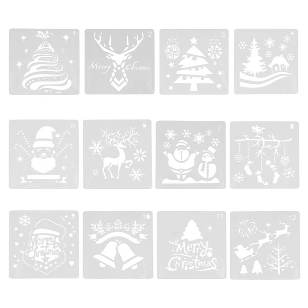 Painting Stencils Christmas Template Drawing Stencil Holiday Plastic ...