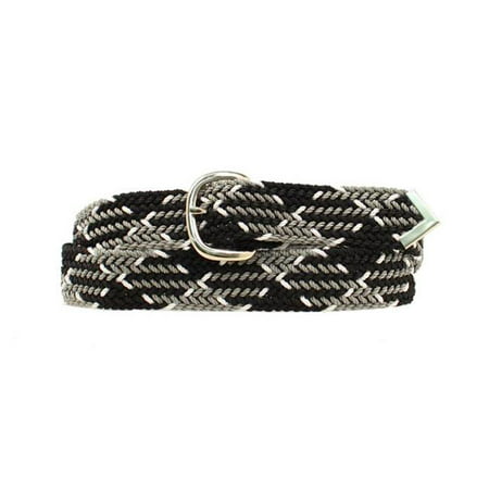 Double S 2000605 Woven Braid Belt, Black & White - 46