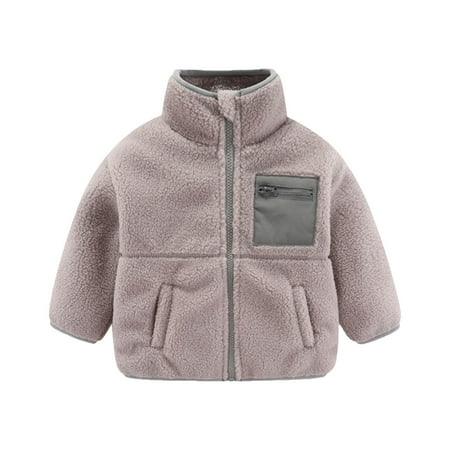 

Rgdypko Girls Cozy Jacket Casual Coat Clothes Kids Toddler Baby Unisex Spring Winter High Patchwork Long Sleeve Children Travel Outdoors Coat