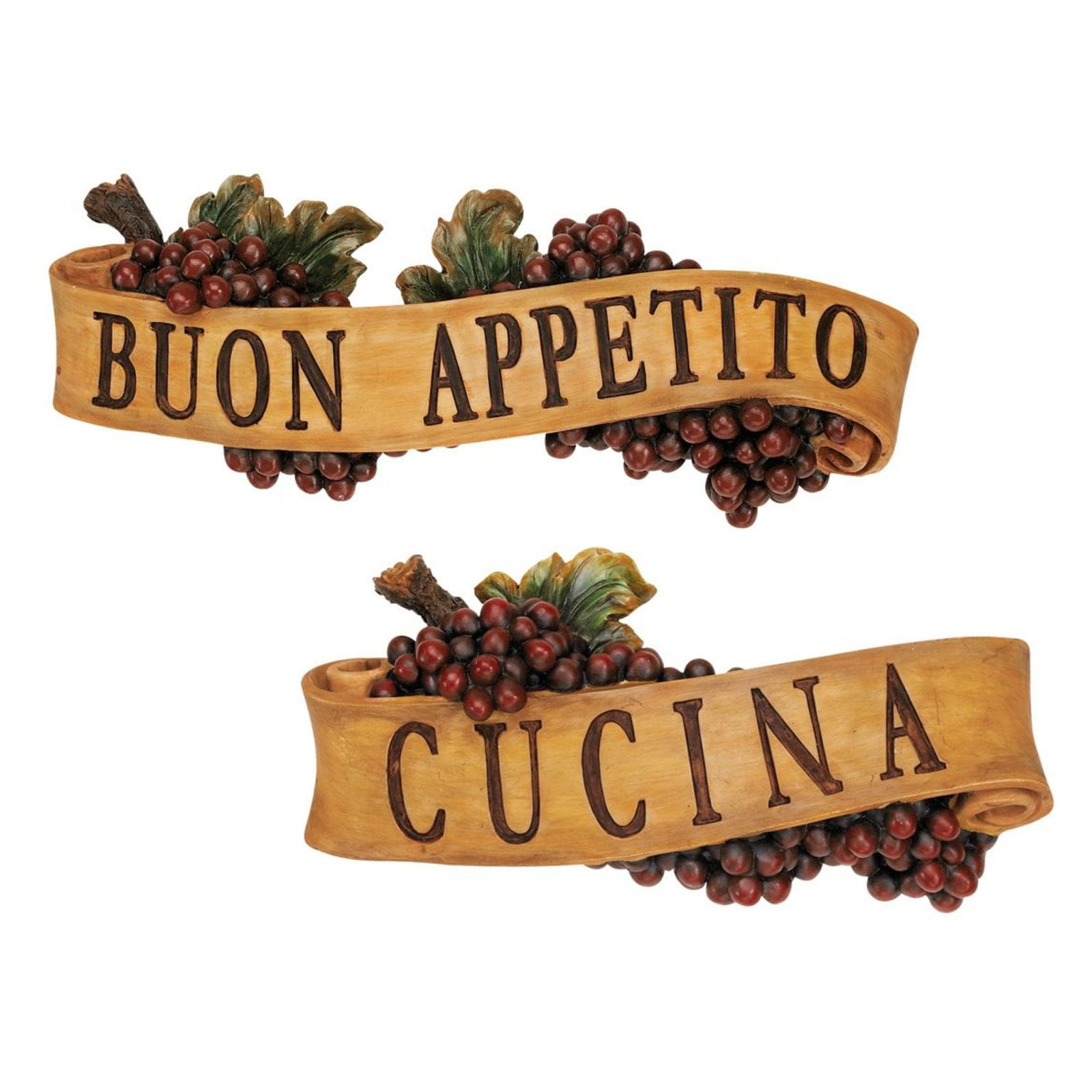 Design Toscano Abbondanza Sculptural Wall Plaque Collection Set Includes Buon Appetito Cucina Walmart Com Walmart Com