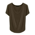 thumbnail image 2 of TODOZO T Shirts for Women Loose Fit Casual Lightweight Soft Basic Tees Summer Solid Color U Neck Short Sleeved Base Shirt Thin Style Can Be Worn Outside Loose Fit Top, 2 of 8