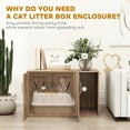 thumbnail image 4 of PawHut Cat Litter Box Enclosure, Hidden Litter Box Furniture with Scratching Board, Cat Washroom End Side Table, 31.5" x 19" x 20", Walnut Brown, 4 of 9