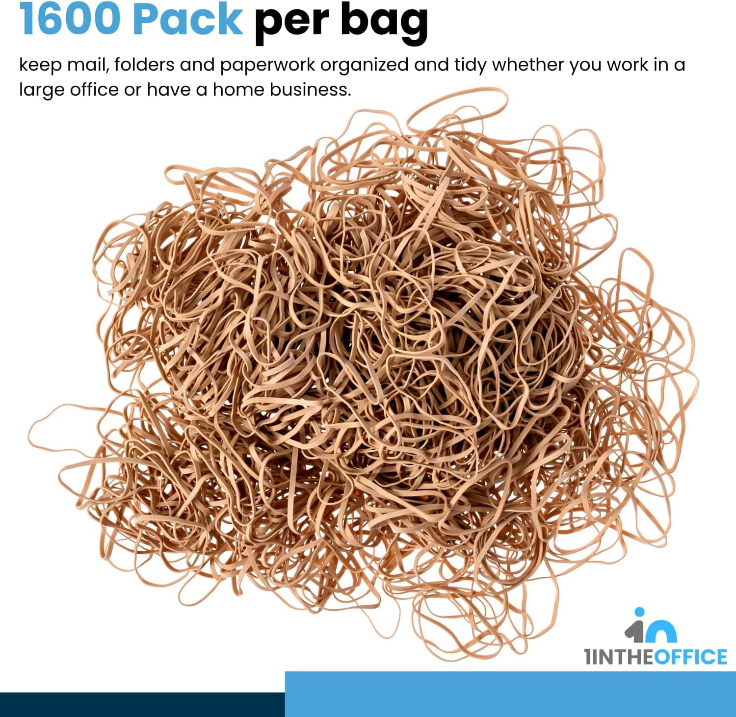 1InTheOffice Rubber Bands Size 32, 32 Rubber Bands , Beige, #32, 1800/Pack