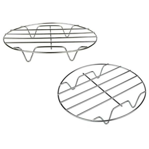 YIGSECU 2pcs 7 Inch Air Fryers Steaming Rack Stainless Steel Basket Tray for Steaming Cooling Drying and Baking Kitchen Tool