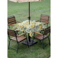 thumbnail image 4 of Outdoor Tablecloth with Umbrella Hole for Patio/Picnic/Party/Camping, Summer Lemon Waterproof Table Cloth Square Cover Washable, Tropical Botanical Leaves Light Green (54"x 54"), 4 of 8