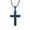 Blue, variant on Stainless Steel Cross Necklace for Men Women, Religion Jewelry Gifts, 24 In