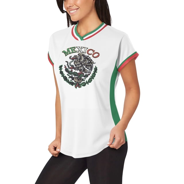 Ma Croix Womens Mexico National Coat Of Arms Soccer Jersey Futbol ma-croix-womens-mexico-national-coat-of-arms-soccer-jersey-futbol