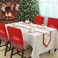 thumbnail image 4 of Merry Christmas Chair Covers Set of 8 Green Tree Star Red Background Chair Back Covers Stretch Removable Washable Slipcovers Protector for Dining Room Kitchen Party Decor, 4 of 5
