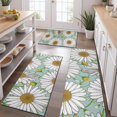 thumbnail image 2 of Light Blue Daisy Flower Pattern Kitchen Rugs Sets Of 3,Kitchen Runner Rugs Non Skid Washable,Decorative Kitchen Floor Mats for Kitchen,Sink,Laundry,17"x30"+ 17"x47" + 17"x59", 2 of 6