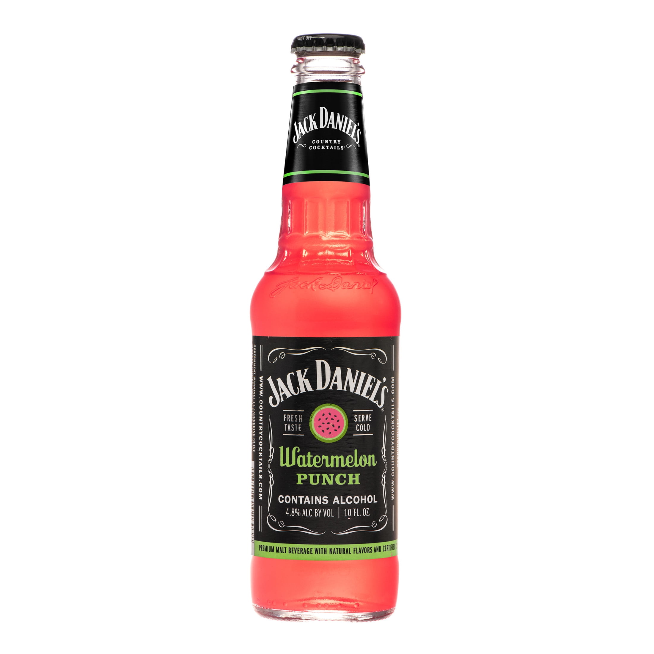 Jack Daniel's Watermelon Punch Malt Beverage, 6 pack, 10 fl oz Bottle, 4.8% ABV