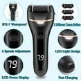 thumbnail image 6 of 13 in 1 Electric Foot Scrubber to Remove Dead Skin with 3 Roller Heads 2 Speed & Battery Display for Pedicure Kit,Black, 6 of 11