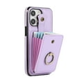 thumbnail image 4 of Compatible with iPhone 12/12 Pro Wallet Case, PU Leather Case with Card Holder, 360° Rotation Ring Kickstand, Shoulder Strap, Magnetic Snap Protective Case Designed for iPhone 12/12 Pro, Purple, 4 of 8