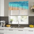 thumbnail image 5 of Aqua Ombre Coastal Valances for Windows, Decorative Rod Pocket Window Valance Curtains, Summer Nautical Beach Ocean Seaside Short Curtain Drapes for Kitchen/Living Room, 2 Panels, 54" W x 18" L, 5 of 8