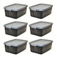 thumbnail image 1 of Rubbermaid Roughneck Tote 10 Gal Storage Container, Black/Gray (6 Pack), 1 of 7