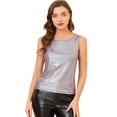 thumbnail image 1 of Camiseta Sin Mangas Allegra K Día de San Patricio Brillante Metálico Morado S, 1 of 5
