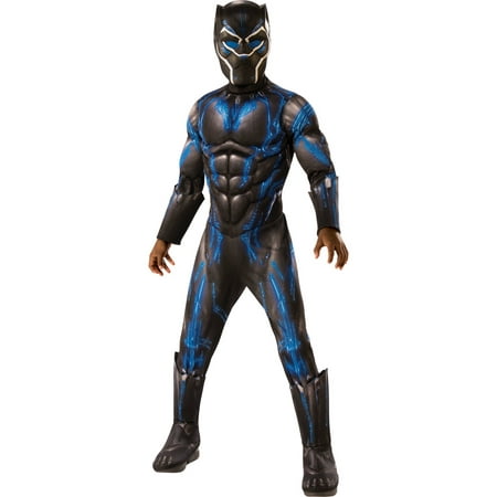 Marvel Black Panther Child Blue Battle Suit Deluxe Halloween (Best Female Marvel Costumes)