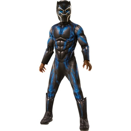 Marvel Black Panther Child Blue Battle Suit Deluxe Halloween (Best 2 Person Halloween Costumes)