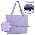 thumbnail image 5 of DALIX 20" Solid Color Cotton Canvas Shopping Tote Bag in Lavender, 5 of 7