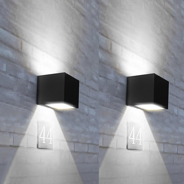 Luces solares de pared SOTTLOT, 2 unidades, cúbicas, 700 lm, 4000 K, resistentes al agua