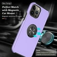 thumbnail image 3 of Entronix Heavy Duty Ring Case Designed for iPhone 11 Pro Max, Shockproof Slim Fit Kickstand, Purple, 3 of 6