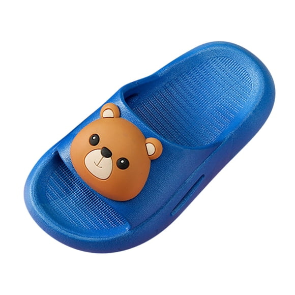 LNMQLPDBS Toddler Boy Slippers Children Kids Open Toe Cartoon Bathroom Slipper Sandals Soft Sole Non-Slip Summer Comfort Lightweight Home Slippers Water Shoes Toddler Blue 2.5-3 Years