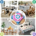 thumbnail image 4 of Colorful Mandala Tie Dye Pattern Square Tablecloth,Waterproof Square Table Cover,Wipeable Spillproof Washable Table Cover for Home Kitchen Party Decor 60"x60"(152x152cm), 4 of 6