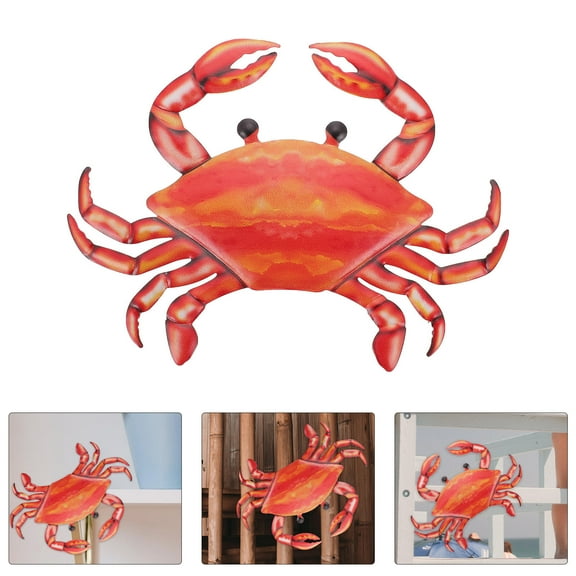 VERDANVERSE Red Iron Crab Shaped Wall Decor 1Pc Hanging Decor Crab For Office Wall Hanging Decoration