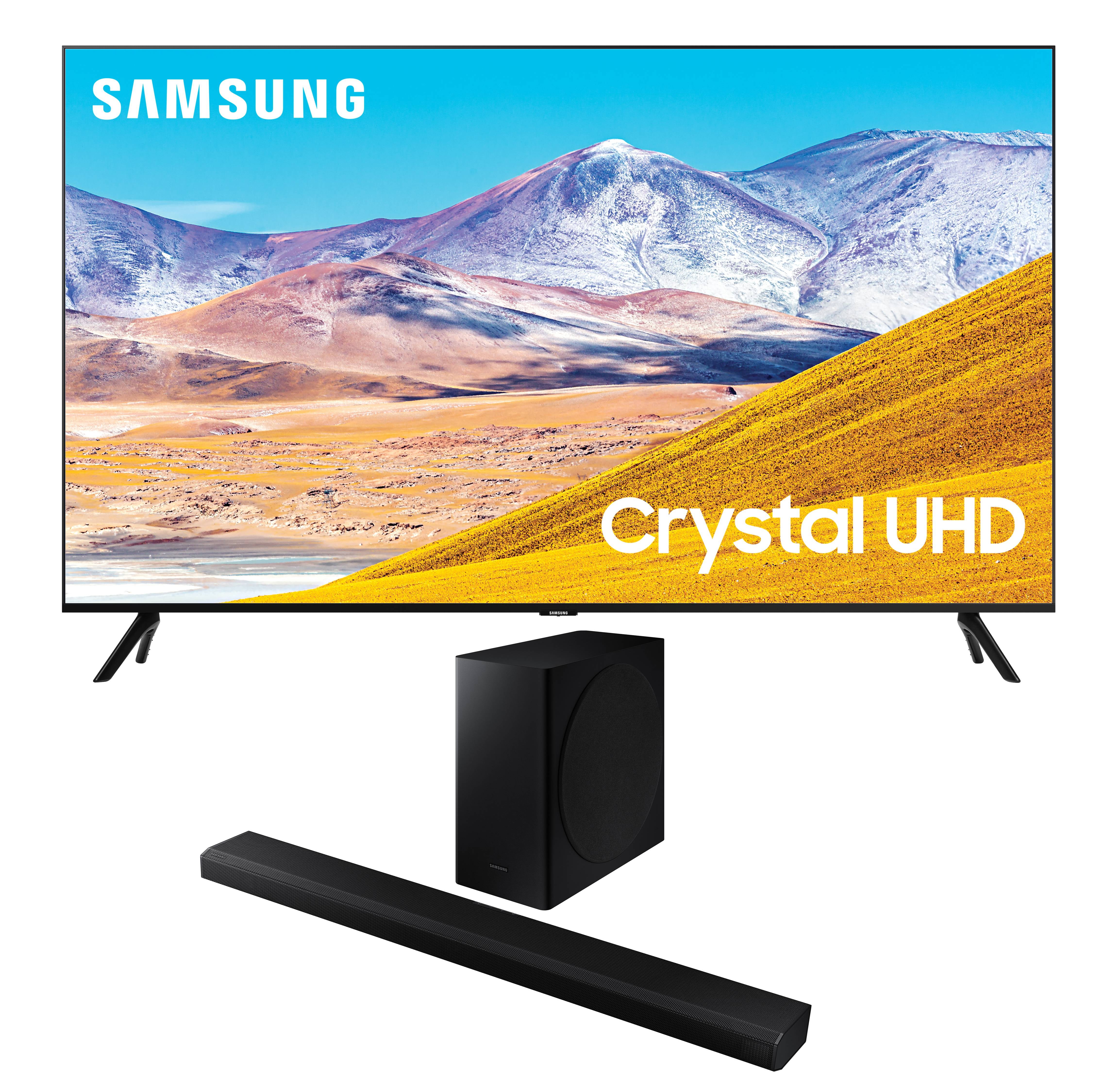 Samsung UN85TU8000 85" 4K Crystal 8 Series Ultra High Definition Smart TV with a Samsung HW-Q800T 3.1.2 Ch Dolby Atmos Soundbar and Wireless Subwoofer (2020)