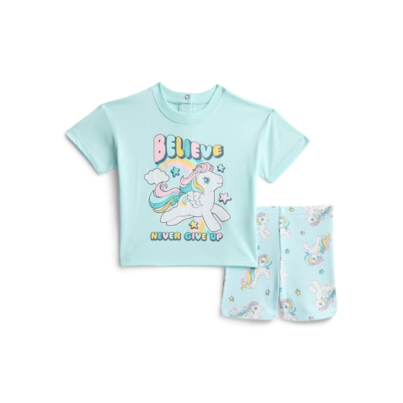 My Little Pony Baby Girls Graphic Tee and Bike Shorts Set, 2-Piece, Sizes 0/3M-24M